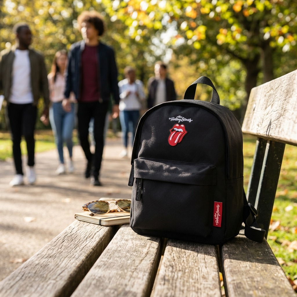 Vue complémentaire de The Rolling Stones The Core Mini – Mini sac à dos en polyester, noir – photo 8