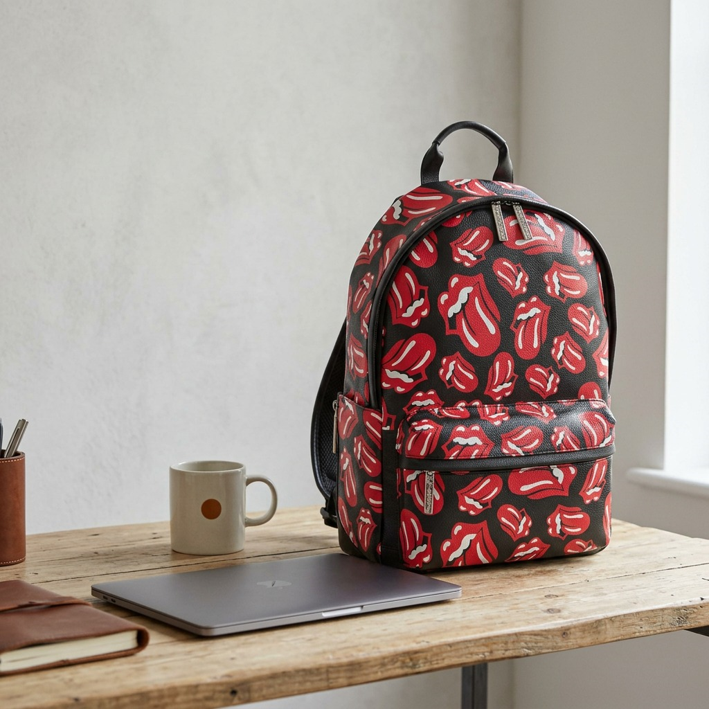 Bugatti Rolling Stones Watts Leather Backpack: A high-resolution hero shot of the BKP6046RS-LIP.