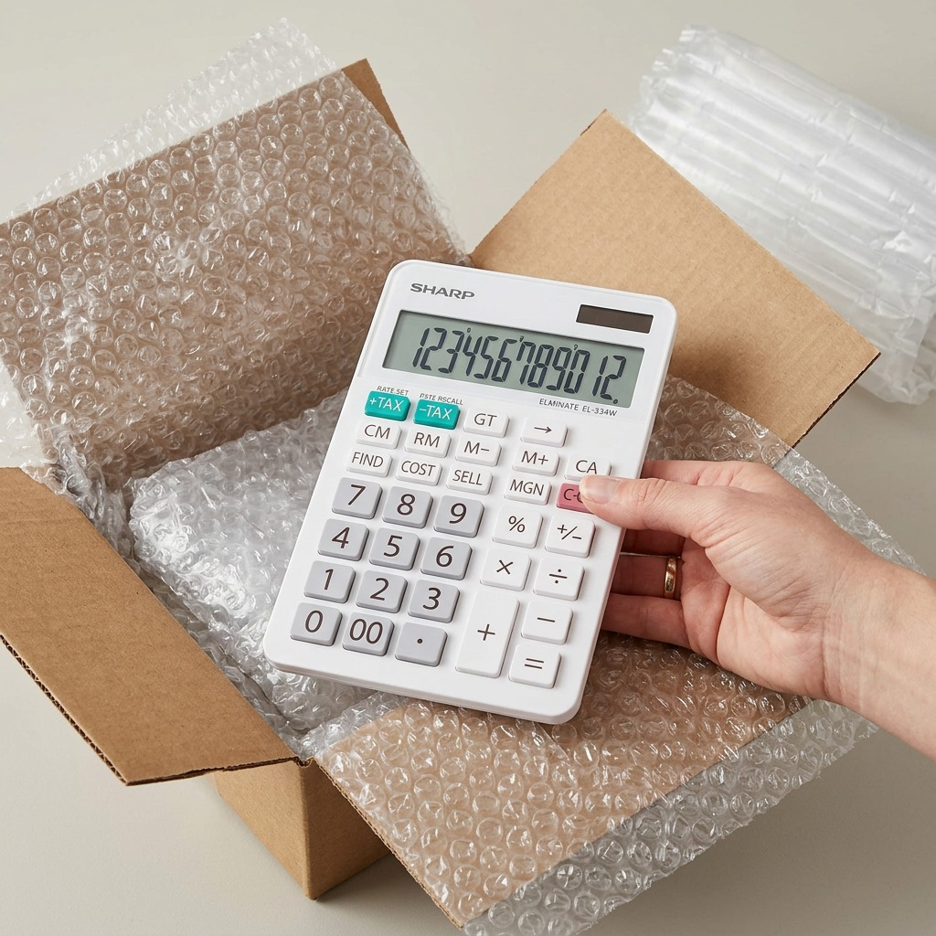 Présentation de l’emballage : SHARP EL334W (calculatrice)
