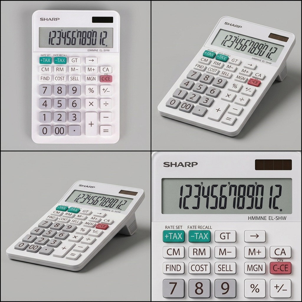 Visuel 5 du produit SHARP EL334W – Calculatrice de bureau 12 chiffres, coût-vente-marge