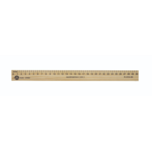 Wooden Ruler 30cm - Recessed Edge