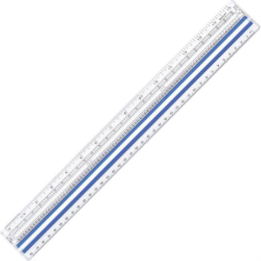 38cm/15" Magnifying Ruler - 1/16", 1/8"