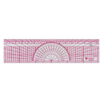 8ths/16ths Graph Protractor Ruler 15cm/6in
8ths and 16ths of an inch graph protractor ruler, 15cm/6in