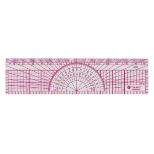 8ths/16ths Graph Protractor Ruler 15cm/6in
8ths and 16ths of an inch graph protractor ruler, 15cm/6in