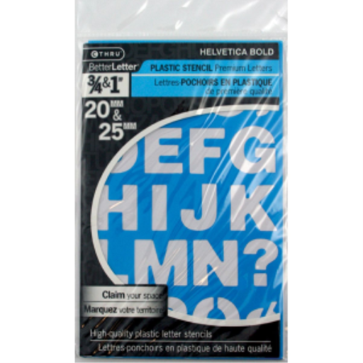Helvetica Bold Stencil 3/4" and 1", uppercase