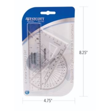 4pc Math Pack / 
Trousse de g?ometrie 4 pi?ces