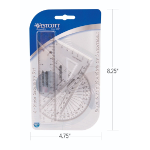 4pc Math Pack / 
Trousse de g?ometrie 4 pi?ces