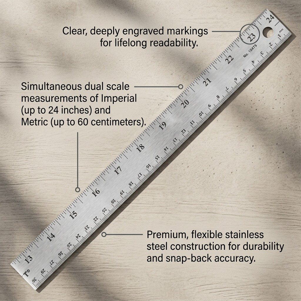 Westcott 24" Aluminum Ruler: Feature Highlight for Measuring Accuracy