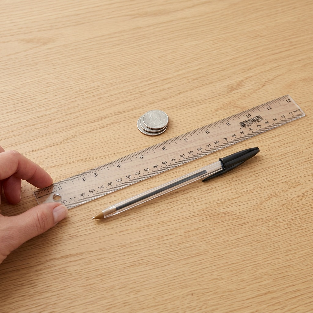 Westcott 12 inch (30 cm) clear acrylic ruler, double bevel, with inch and metric scales.