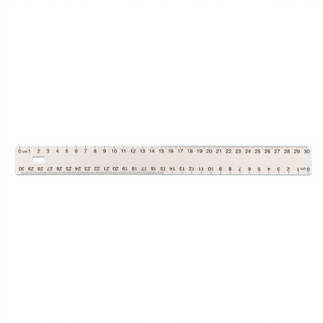 A high-resolution, centered view of the Westcott 30cm white plastic ruler on a pure white background.