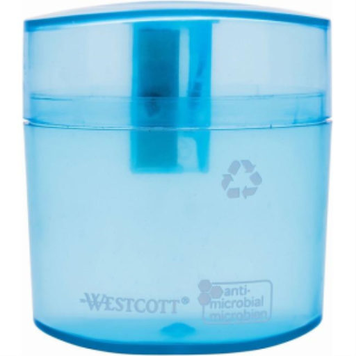 KleenEarth? Student Transparent Recycled Single-Hole Pencil Sharpener with Antimicrobial Protection - 4 colours