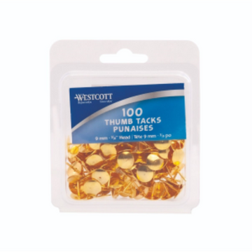 Brass Thumb Tacks 100/Clamshell