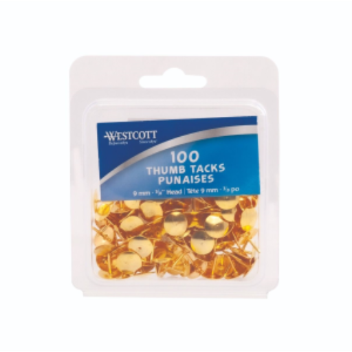 Brass Thumb Tacks 100/Clamshell