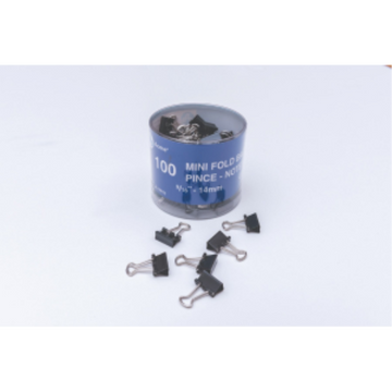 Fold Back Clips 9/16" – 15 mm Black - 100 per Tub