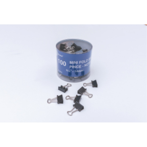 Fold Back Clips 9/16" – 15 mm Black - 100 per Tub