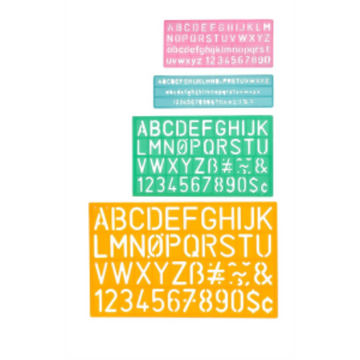 4 Piece Lettering Guide, Uppercase, Letters and Numbers