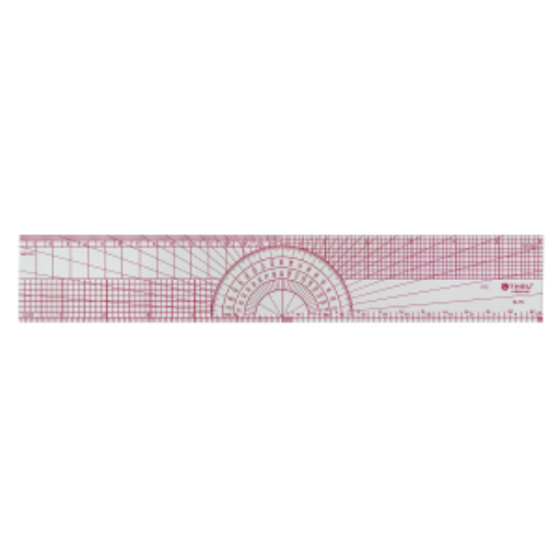 Bevelled Protractor Ruler 12 in.