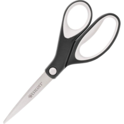 KleenEarth® 8" Straight Soft Handle Scissors - Black / Ciseaux poignée douce droite KleenEarth®, 8 po - noir