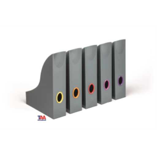 DURABLE VARICOLOR – Ensemble de 5 porte-revues A4, gris anthracite (770657)