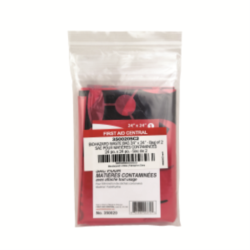 Bio Hazard Waste Bag, 24" x 24" (61 x 61 cm), 2 per Bag