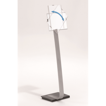DURABLE Infobase Duo Aluminum Floor Sign Stand for Letter-Size Inserts, Portrait and Landscape Use, 10-4/5 x 11-1/5 x 46 Inches (481423)
