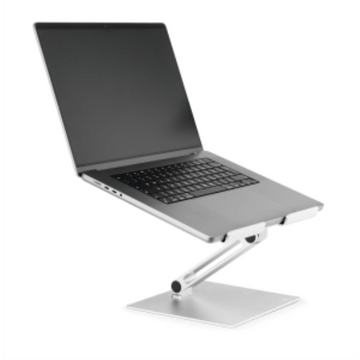 DURABLE Folding Adjustable Laptop Mount - Ergonomic Universal Laptop Computer Stand for Desk, Portable Laptop Stand that Folds for Easy Storage, Non-Slip Aluminum Laptop Mount, For 10" to 17" Laptops and Tablets