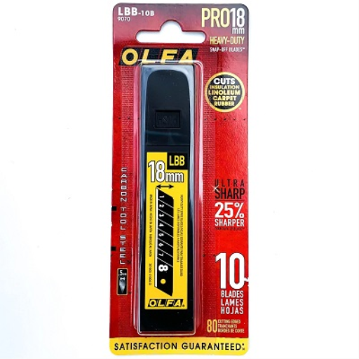 OLFA LBB-10B – Lames sécables noires 18 mm, paquet de 10