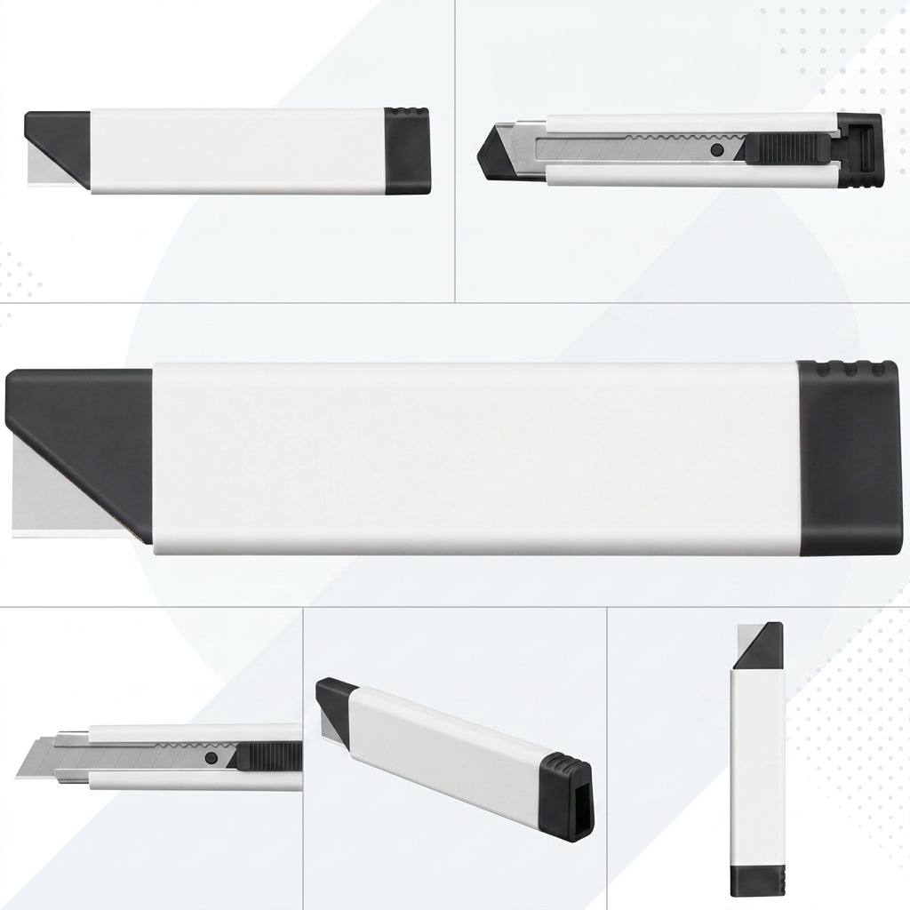A premium grid layout showcasing the Olfa CTN-1 carton cutter from five different precise product angles.