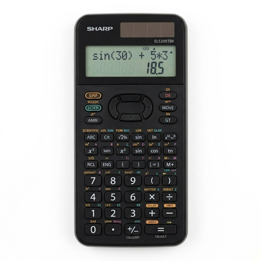 Vue principale du produit : SHARP EL520XTBK (calculatrice)