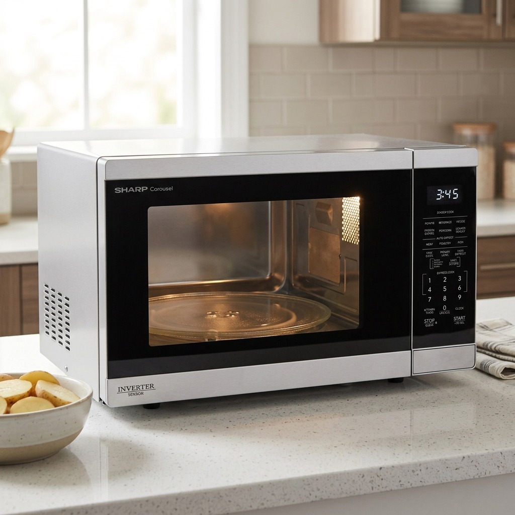 Présentation dans une cuisine : SHARP SMC1464KSC (four à micro-ondes)