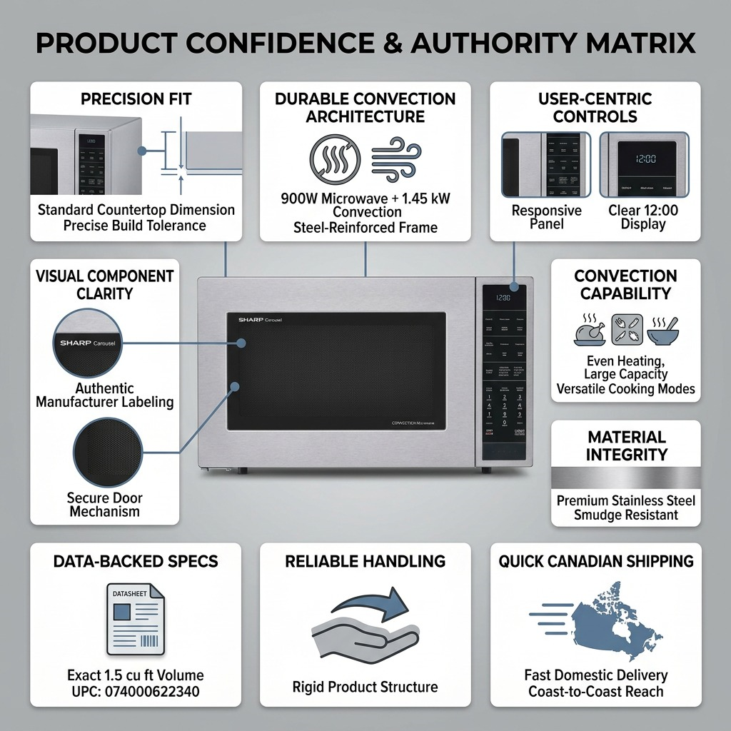 Visuel 8 du produit SHARP SMC1585KS – Four à micro-ondes à convection Carousel 1,5 pi³, 900 W