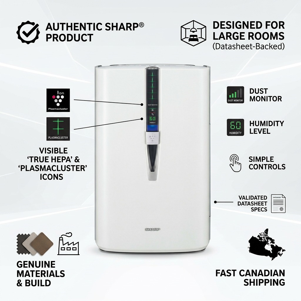 Infographie des caractéristiques : SHARP KC860U (purificateur d’air)
