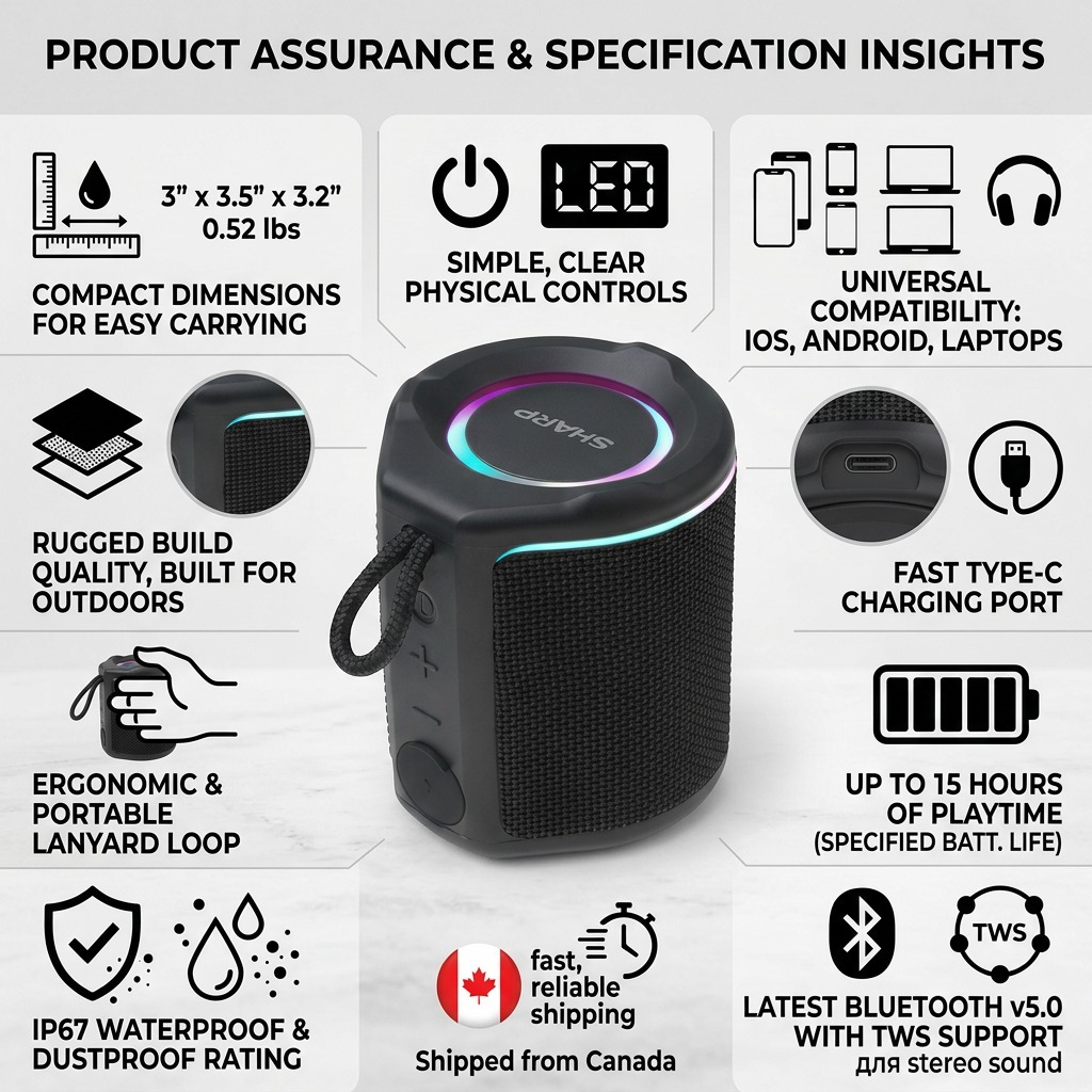Infographie des caractéristiques : SHARP GX-BT190-BK (enceinte audio)