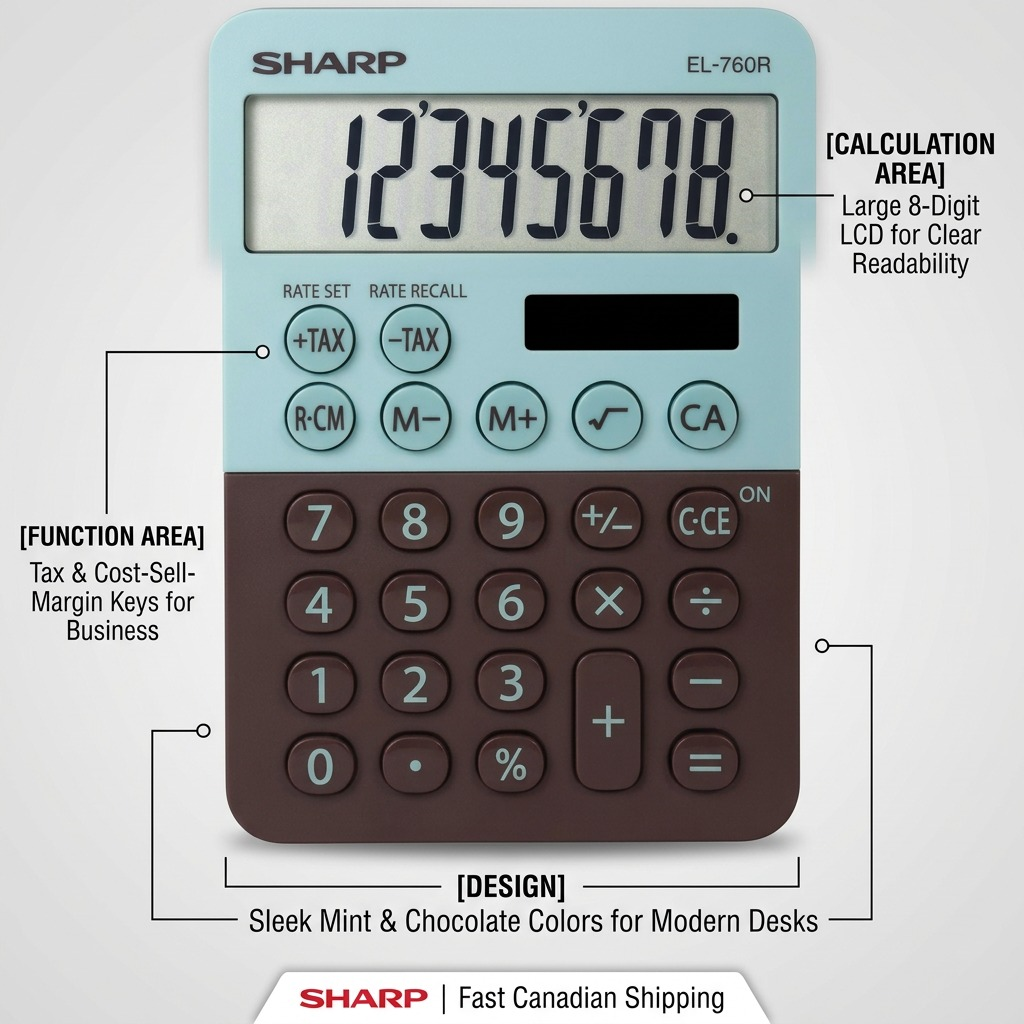 Schéma des caractéristiques : SHARP EL760RBMT (calculatrice)