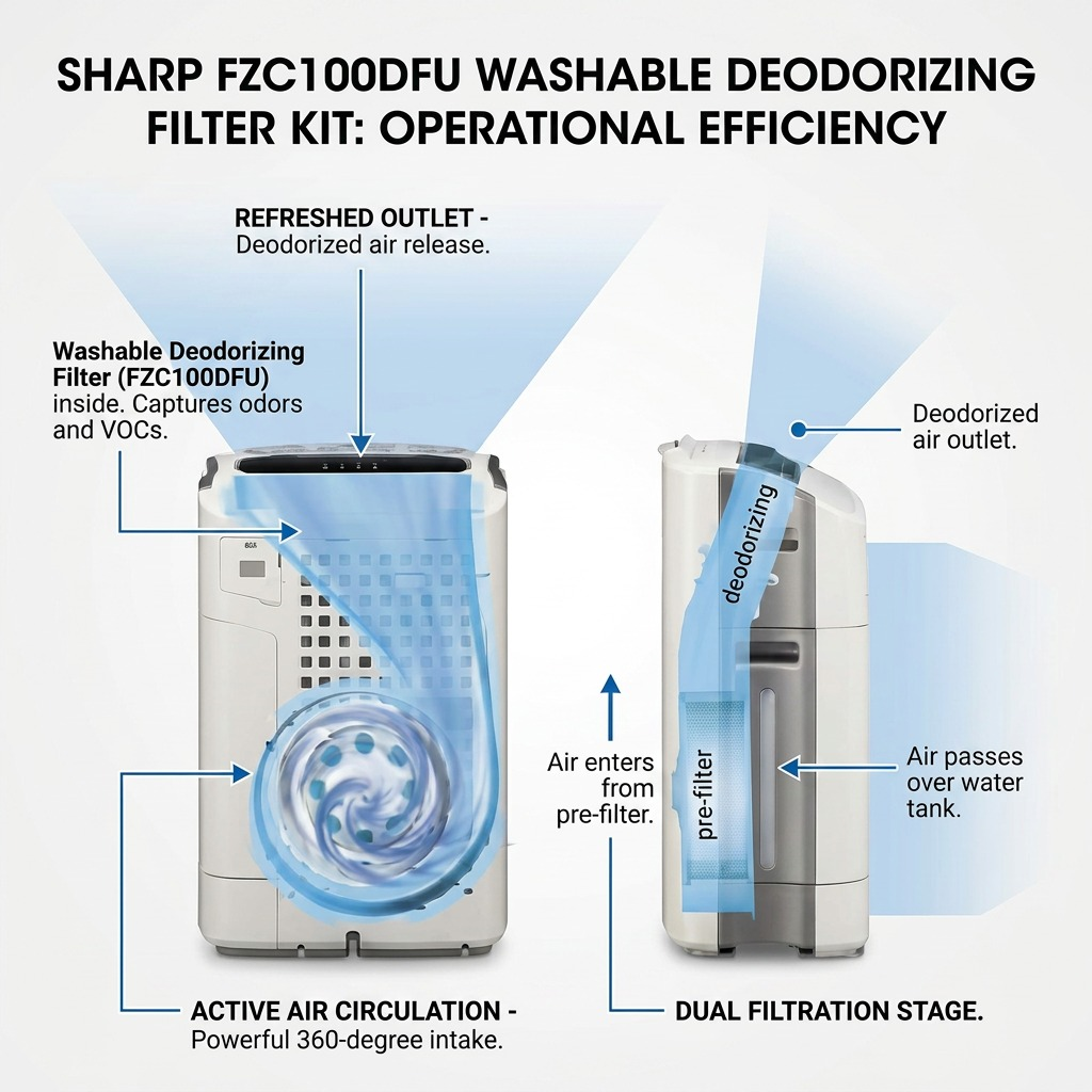 Infographie des caractéristiques : SHARP FZC100DFU (filtre de remplacement)