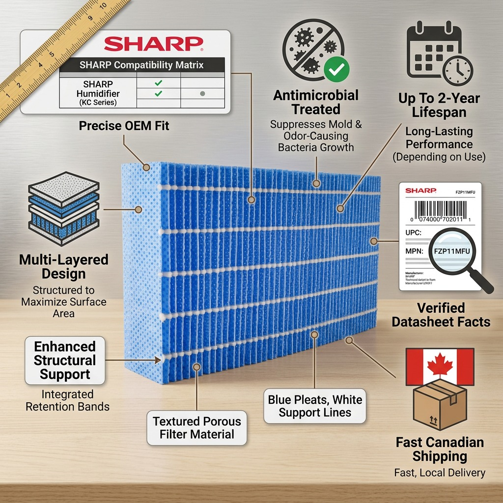 Infographie des caractéristiques : SHARP FZP11MFU (filtre de remplacement)