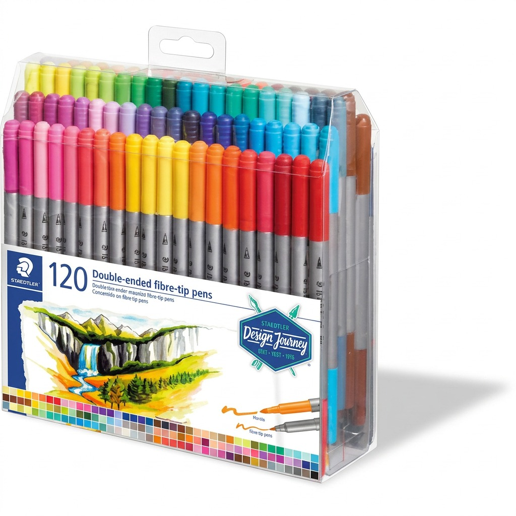 STAEDTLER 120 feutres à double pointe, réf. 3200-TB120 — vue du produit sur fond clair