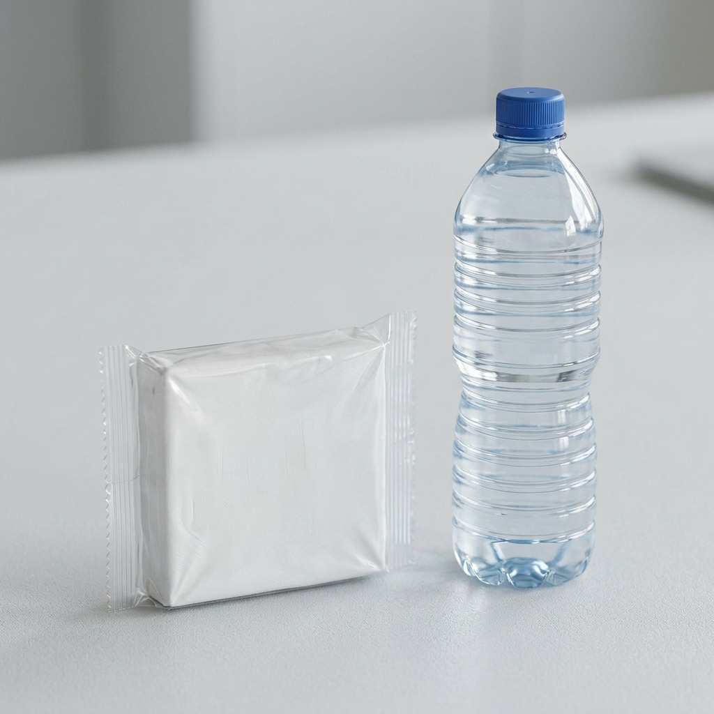 A crisp, pure white ecommerce hero shot of a single 500g bar of Staedtler Fimoair white modeling clay.