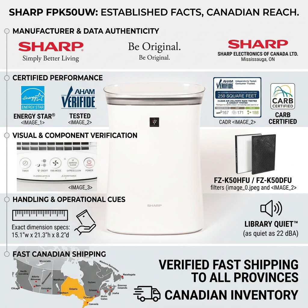 Visuel 8 du produit SHARP FPK50UW – Purificateur d’air Plasmacluster avec filtre HEPA véritable