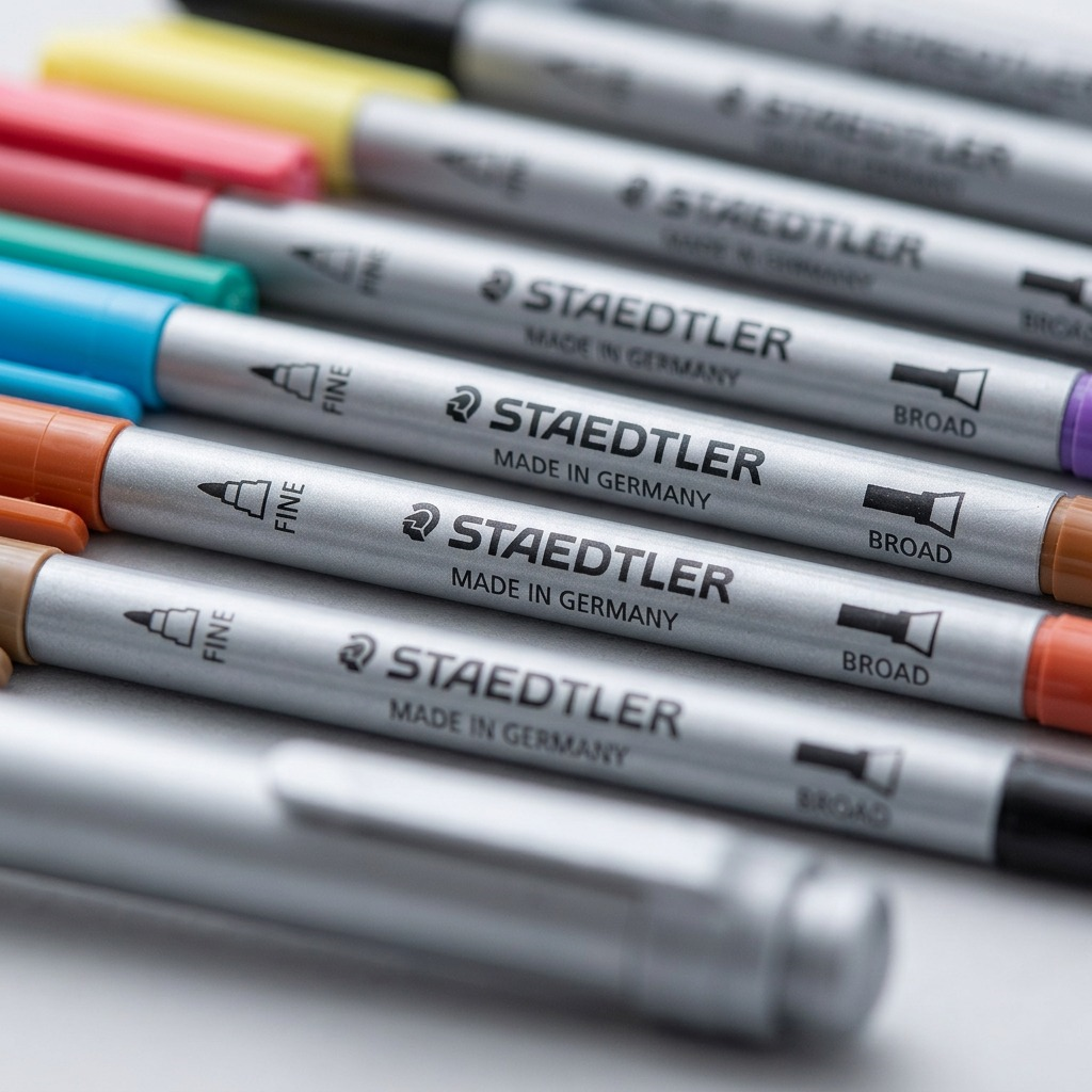 STAEDTLER 120 feutres à double pointe, réf. 3200-TB120 — gros plan des détails
