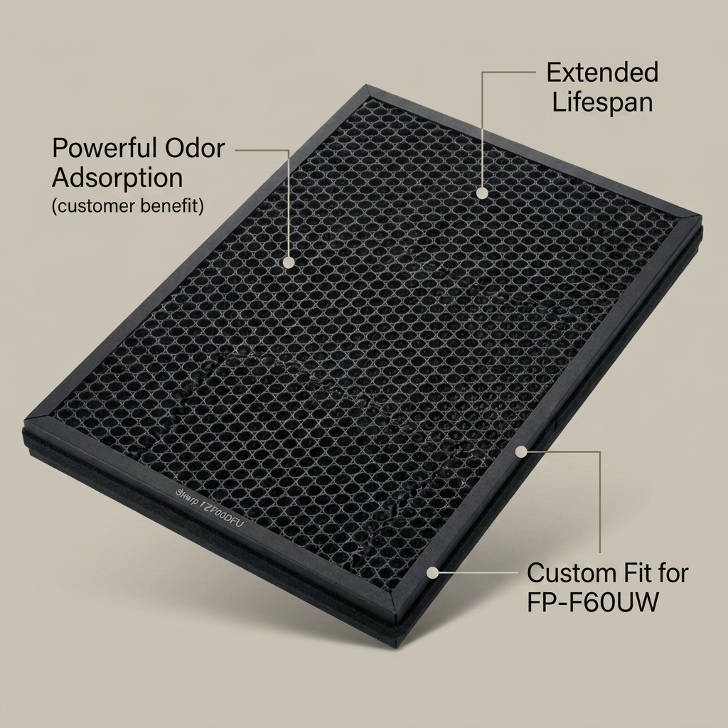 Visuel 6 du produit SHARP FZF60DFU – Filtre désodorisant au charbon actif de remplacement pour FP-F60UW