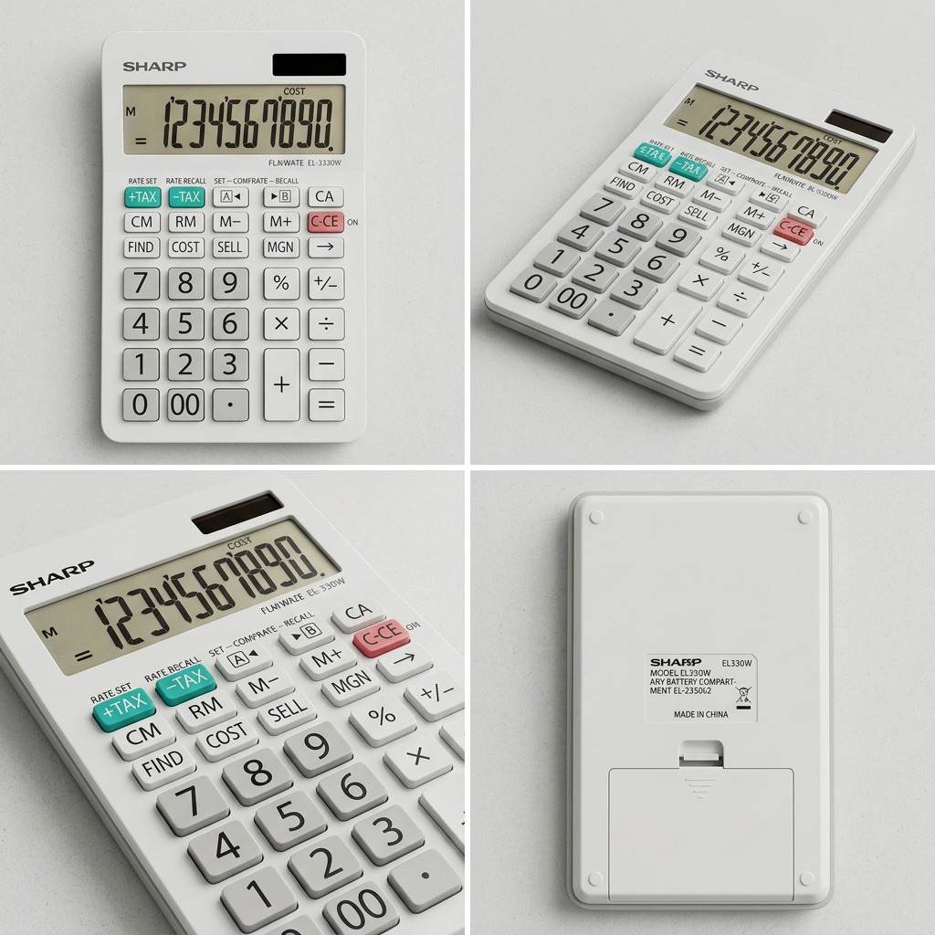 Vues multiples du produit : SHARP EL330W (calculatrice)
