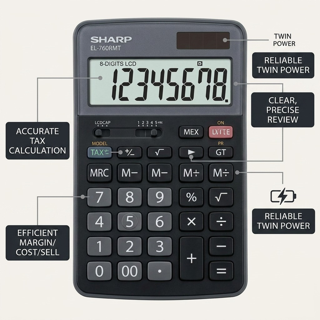 Schéma des caractéristiques : SHARP EL-760RMT (calculatrice)