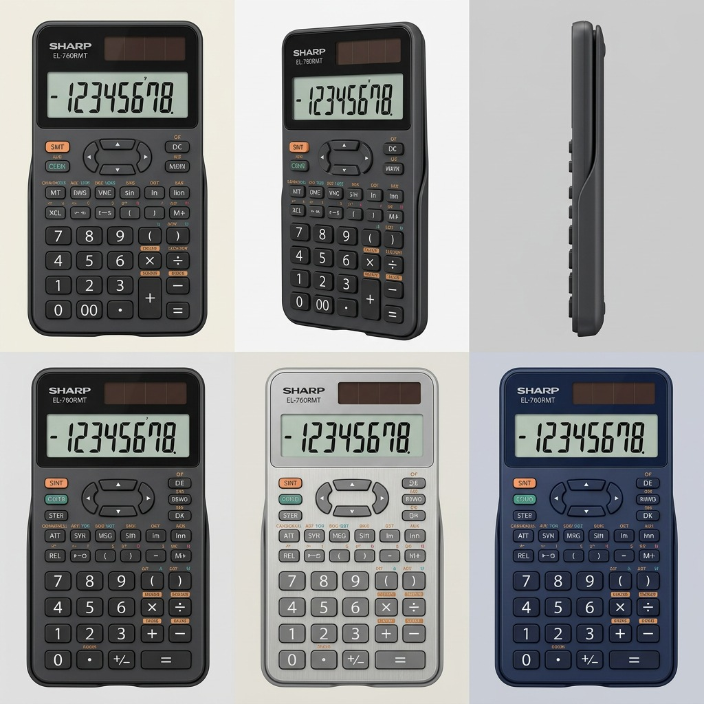 Vues multiples du produit : SHARP EL-760RMT (calculatrice)