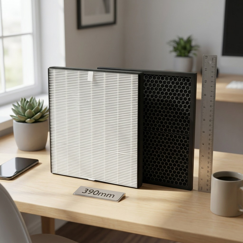 A pristine, two-filter kit of genuine SHARP FZ-A40SFU true HEPA and deodorizing filters on a pure white background.