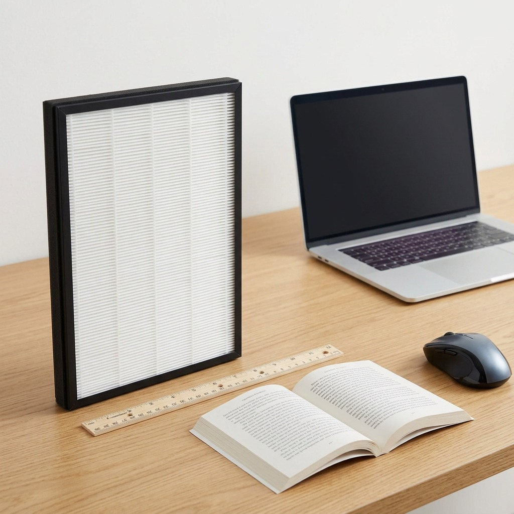 A high-resolution, centered view of the SHARP FZ-F50HFU 2-in-1 HEPA filter on a pure white background.