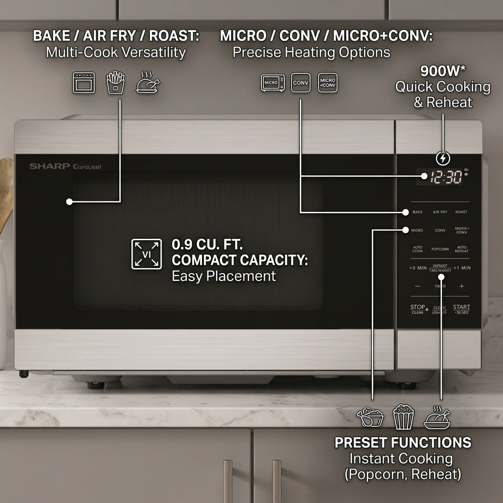 Schéma des caractéristiques : SHARP SMC0985KSC (four à micro-ondes)