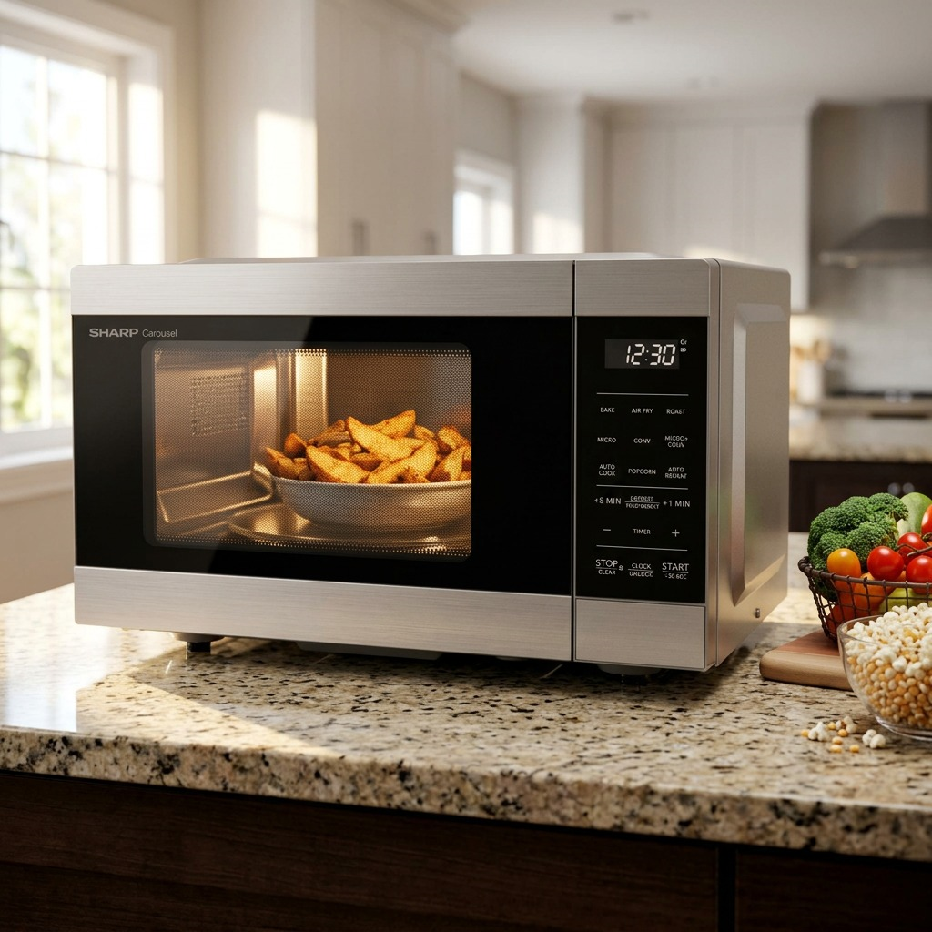 Présentation dans une cuisine : SHARP SMC0985KSC (four à micro-ondes)