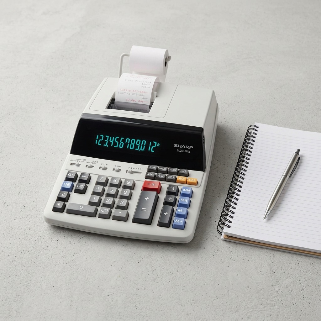 A clean, high-resolution hero shot of the SHARP EL2615PIII printing calculator, centered on a pure white background.