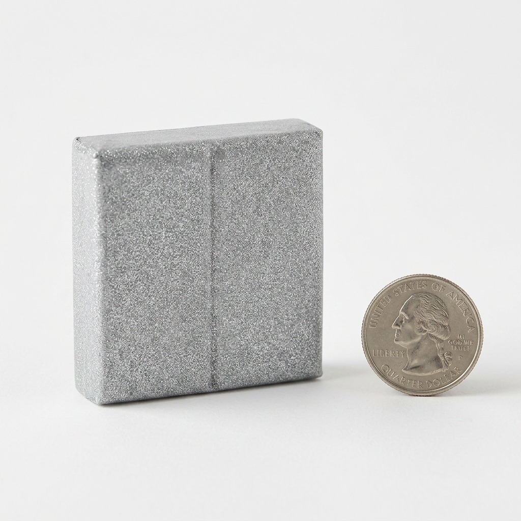 High-resolution hero shot of STAEDTLER Fimo Effect Silver Metallic modeling clay block (57g) on white background.